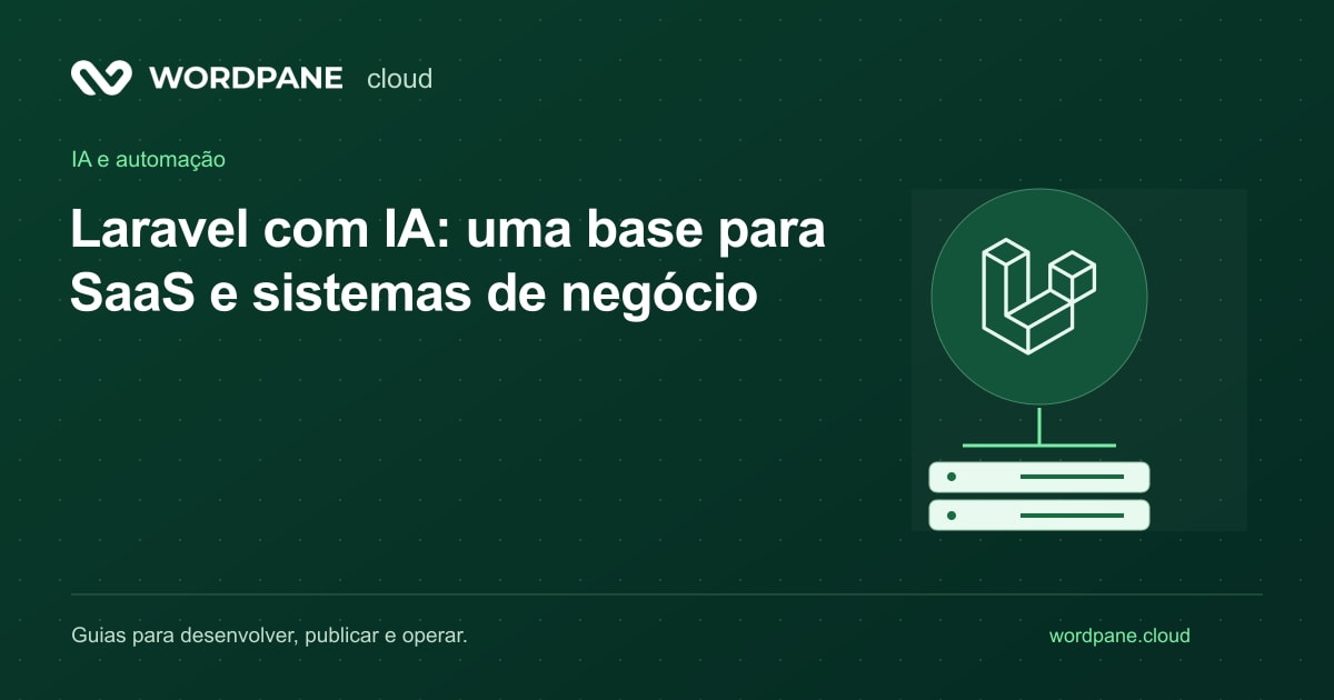 Capa do artigo: Laravel com IA: uma base para SaaS e sistemas de negócio — WordPane Cloud