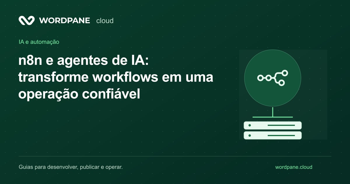 Capa do artigo: n8n e agentes de IA: transforme workflows em uma operação confiável — WordPane Cloud