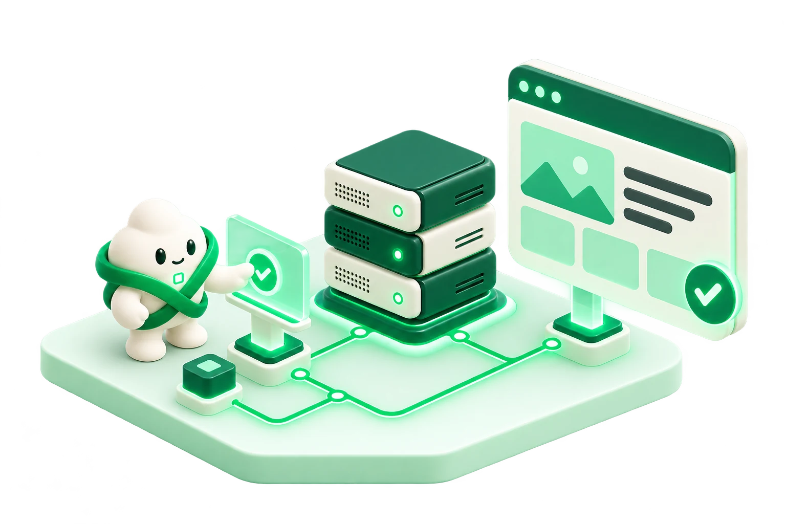 Elo publica um projeto, conectando painel, servidor e site