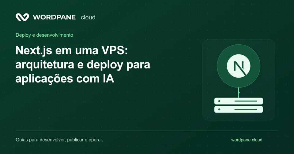 Capa do artigo: Next.js em uma VPS: arquitetura e deploy para aplicações com IA — WordPane Cloud